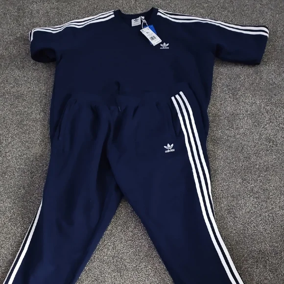 Adidas Dark Blue Tracksuit with White Accents - Picture 1 of 3
